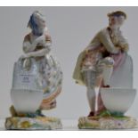 PAIR OF 11" 19TH CENTURY SAMSON PARIS PORCELAIN FIGURINE ORNAMENTS