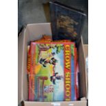 BOX WITH ORIENTAL STYLE TRAY & VARIOUS VINTAGE GAMES