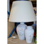 DENBY POTTERY LAMP WITH MATCHING VASE