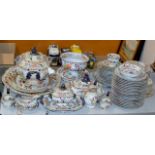 78 PIECES OF EARLY VICTORIAN IRONSTONE "AUCKLAND" DINNER WARE INCLUDING A LARGE SOUP TUREEN WITH