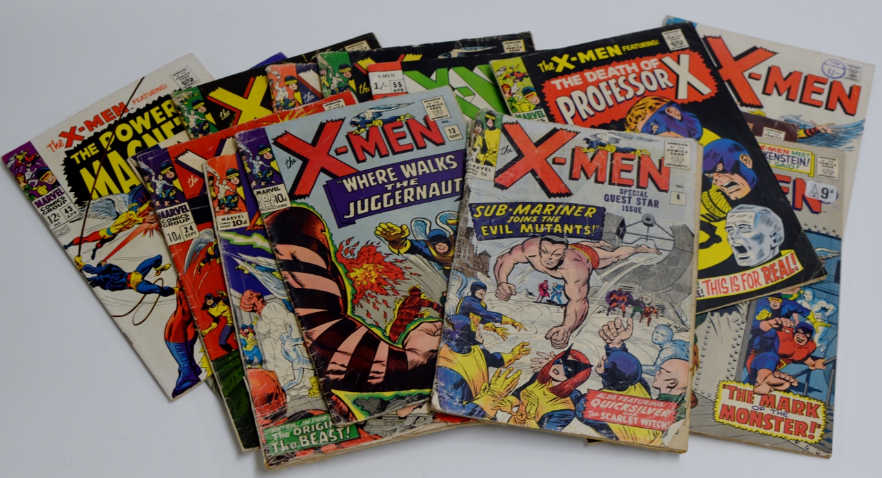18 RARE & VINTAGE SILVER AGE COMIC BOOKS - X-MEN, ISSUE NUMBERS 5, 6, 13, 15, 18, 24, 25, 29, 31,