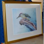 GILT FRAMED LIMITED EDITION PRINT - WOODPECKER, BY LEIGHTON MOSES, 1996