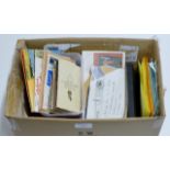 BOX CONTAINING VARIOUS OLD STAMPS, ALBUMS, LOOSE STAMPS ETC