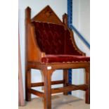 PINE FRAMED GOTHIC STYLE CHAIR