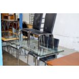 MODERN GLASS DINING TABLE WITH 4 CHAIRS