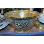 LARGE DECORATIVE CHINESE BRASS BOWL