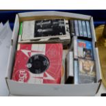 QUANTITY VARIOUS ELVIS MEMORABILIA, SINGLE RECORDS, MAGAZINES, PICTURES, CASSETTES ETC