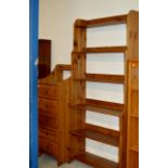 PINE EFFECT 5 DRAWER CHEST & MATCHING SHELF UNIT