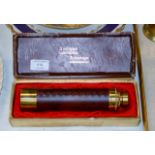 LEATHER BOUND BRASS TELESCOPE IN BOX