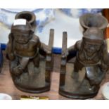 PAIR OF LARGE UNUSUAL FIGURAL BOOK ENDS