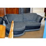 2 PIECE MODERN FABRIC & SUEDE LOUNGE SUITE WITH LOOSE CUSHIONS