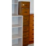 2 OAK 3 DRAWER UNITS WITH VARIOUS TOOLS & FITTINGS