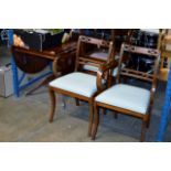 REPRODUCTION MAHOGANY DROP LEAF TABLE WITH 4 CHAIRS