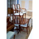 REPRODUCTION MAHOGANY DINING TABLE WITH 4 CHAIRS