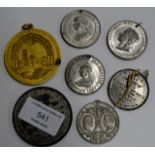 7 VARIOUS OLD COMMEMORATIVE TOKENS, VICTORIA JUBILEE ETC