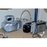 3 VARIOUS PORTABLE STEREOS & JELLY PAN