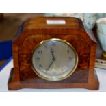 MAHOGANY & WALNUT CASED 8 DAY MANTLE CLOCK