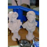 PAIR OF TERRACOTTA BUST ORNAMENTS