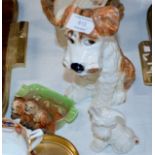 2 BESWICK DOG ORNAMENTS & BESWICK DOG PIN DISH