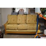 CINTIQUE 2 SEATER OAK FRAMED COUCH