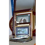 QUANTITY OF VARIOUS FRAMED MIRRORS, PICTURES ETC