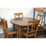 MAHOGANY CIRCULAR ROUND TABLE WITH FOUR CHAIRS