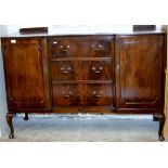 MAHOGANY SIDEBOARD ON QUEEN ANNE LEG