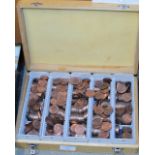 BOXED SET OF VARIOUS HALF PENNY COINS