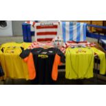 A QUANTITY OF VARIOUS HAMILTON FOOTBALL CLUB FOOTBALL SHIRTS & SIGNED BALL