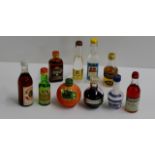 QUANTITY OF 10 VARIOUS ALCOHOL MINIATURES SUCH AS ROYALE CHAMBORD 50ML 16.5% VOL, CAMPARI ,