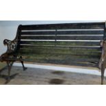 GARDEN BENCH WITH CAST IRON ENDS