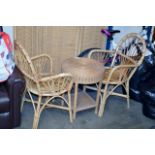 WICKER TABLE WITH 2 CHAIRS