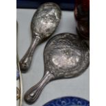 ORNATE BIRMINGHAM SILVER BACKED BRUSH & MIRROR