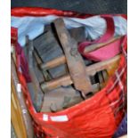 BAG WITH ASSORTED WOODEN TOOLS