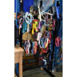 SHOP RACK WITH VARIOUS PET ACCESSORIES