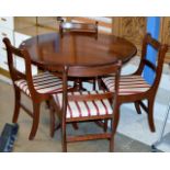 REPRODUCTION MAHOGANY DINING TABLE WITH 4 MATCHING CHAIRS