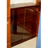 MAHOGANY GLASS FRONTED BOOKCASE