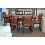 REPRODUCTION MAHOGANY DINING ROOM TABLE WITH 6 CHAIRS