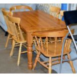 MODERN PINE TABLE WITH 6 CHAIRS