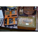 DECORATIVE INLAID WOODEN BOX & GROOMING SET