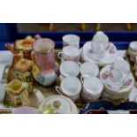 TRAY CONTAINING NOVELTY TEA SERVICE & QUANTITY ROSLYN FLORAL TEA WARE