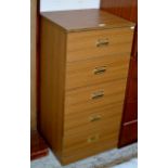 TEAK FINISHED 5 DRAWER CHEST