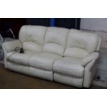 RECLINING LEATHER 3 SEATER SETTEE