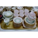 TRAY CONTAINING 2 PART TEA SETS, TUSCAN & FOLEY