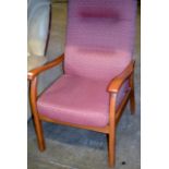 TEAK FRAMED ARM CHAIR