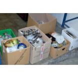 5 BOXES WITH QUANTITY VARIOUS USING CUTLERY, MIXED CERAMICS, TEA & DINNER WARE & GENERAL BRIC-A-BRAC