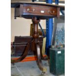 INLAID MAHOGANY SINGLE DRAWER TABLE