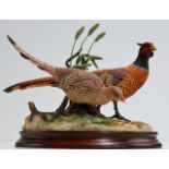 A LARGE BORDER FINE ARTS BIRD GROUP, "STEPPING OUT", ON WOODEN STAND, BY AYRES