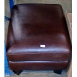 MODERN BROWN LEATHER FOOT STOOL