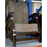 ART DECO STYLE WOODEN FRAMED ARM CHAIR